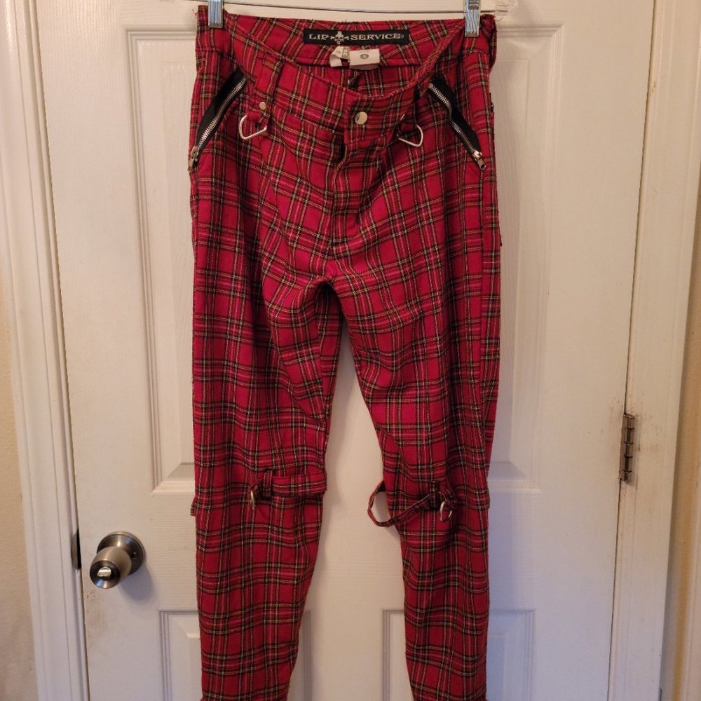 Lip Service Red Plaid pants Size: 30 Steam Punk costume